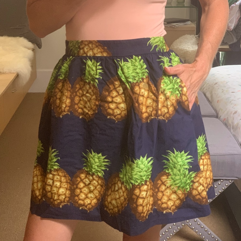 JCREW cotton lined full printed skirt with pockets